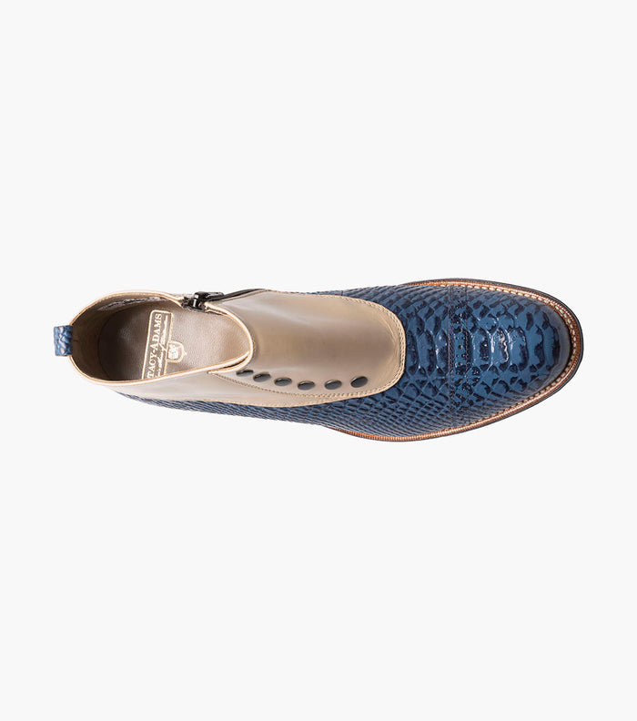 Stacy Adams MADISON Spectator Spat Cap Toe Demi Boot Blue Multi by Stacy Adams Shoes