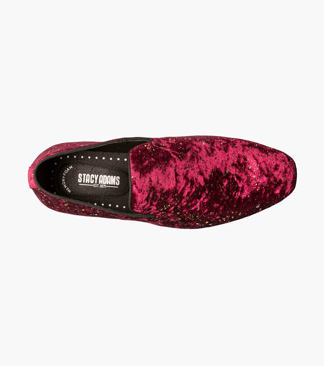Stacy Adams STELLAR Plain Toe Glitter Slip On Burgundy by Stacy Adams Shoes