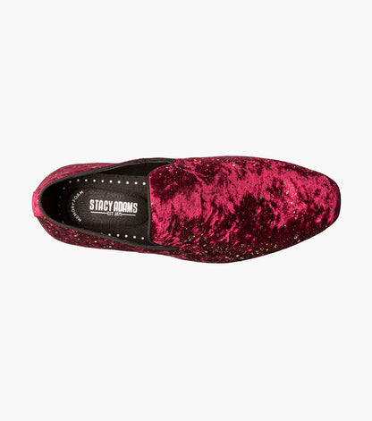 Stacy Adams STELLAR Plain Toe Glitter Slip On Burgundy by Stacy Adams Shoes