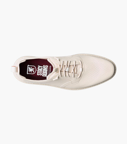 Stacy Adams SYNCHRO Plain Toe Elastic Lace Up Cream by Stacy Adams Shoes