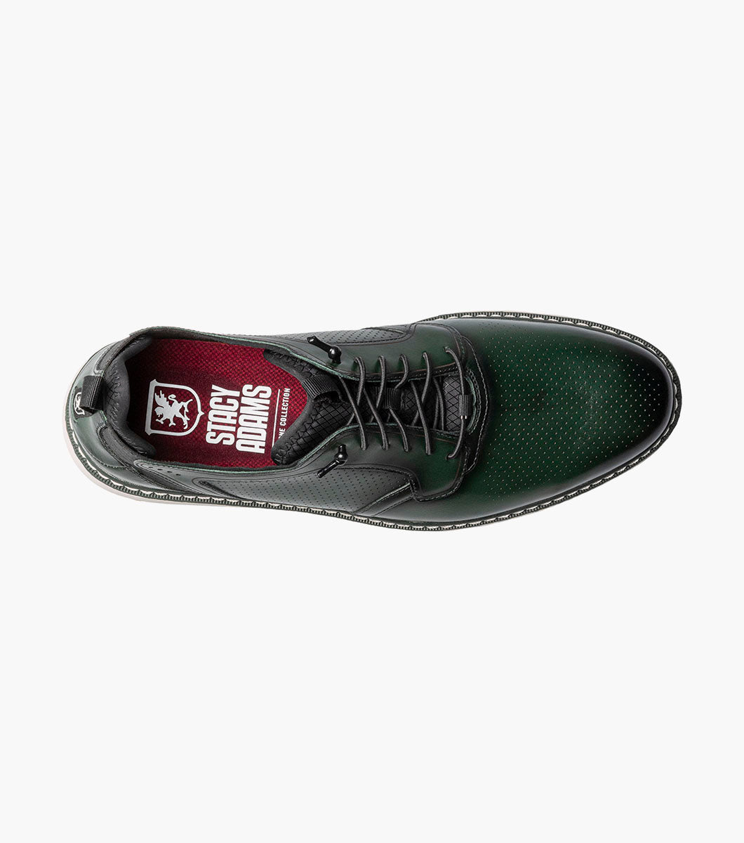 Stacy Adams SYNC Plain Toe Elastic Lace Up Green by Stacy Adams Shoes