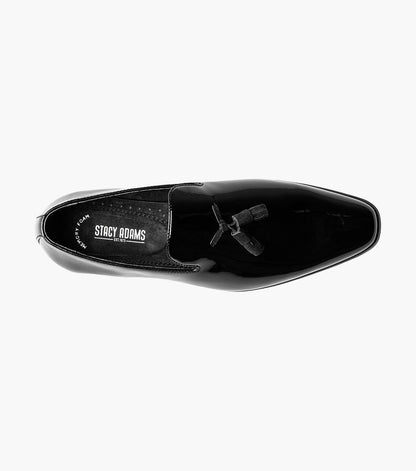 Stacy Adams PHOENIX Plain Toe Tassel Slip On Black Patent by Stacy Adams Shoes