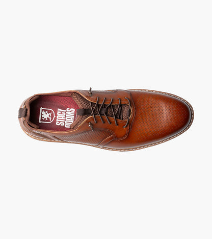 Stacy Adams SYNC Plain Toe Elastic Lace Up Cognac by Stacy Adams Shoes