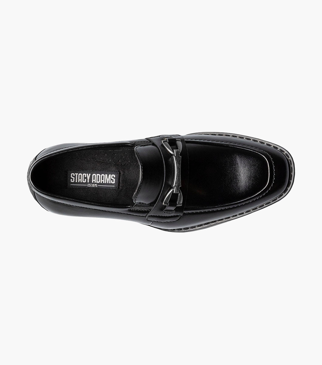 Stacy Adams KIDS KAYLOR Moc Toe Bit Slip On Black by Stacy Adams Shoes