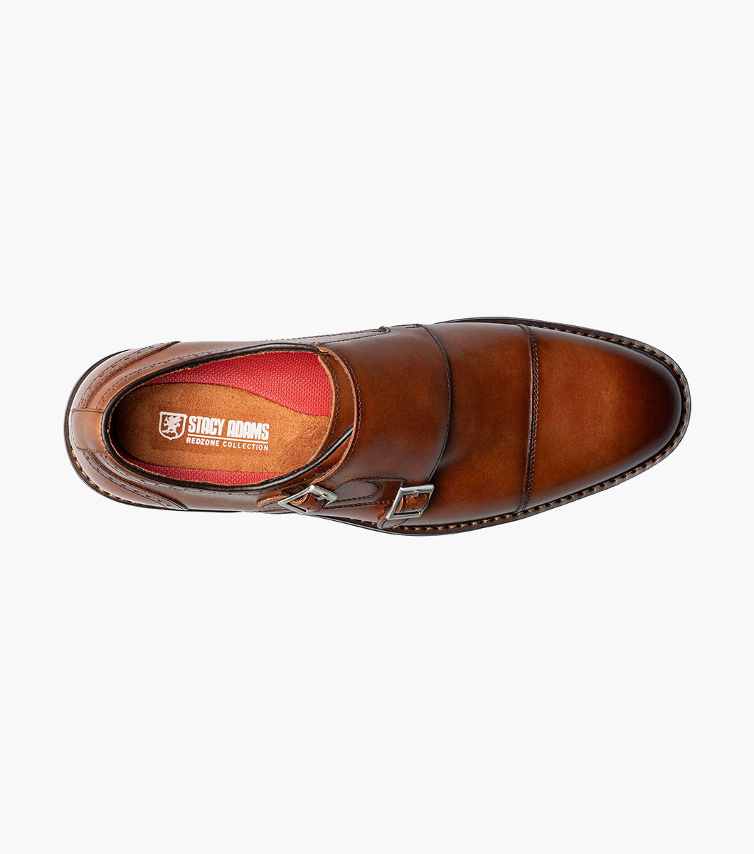 Stacy Adams BOSWELL Cap Toe Double Monk Strap Brandy by Stacy Adams Shoes