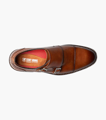 Stacy Adams BOSWELL Cap Toe Double Monk Strap Brandy by Stacy Adams Shoes