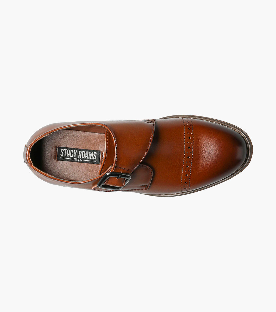 Stacy Adams KIDS DESMOND Cap Toe Monk Strap Cognac by Stacy Adams Shoes