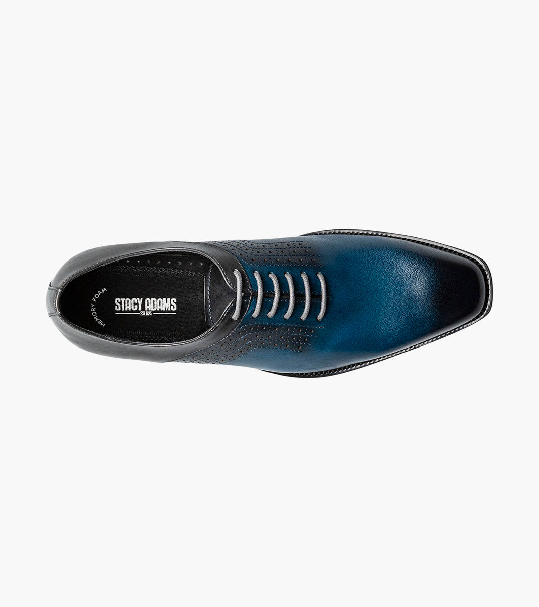 Stacy Adams HALLOWAY Plain Toe Oxford Blue Multi by Stacy Adams Shoes