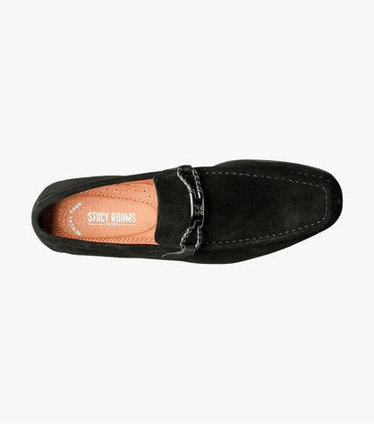 Stacy Adams NEVILLE Moc Toe Bit Slip On Black Suede by Stacy Adams Shoes