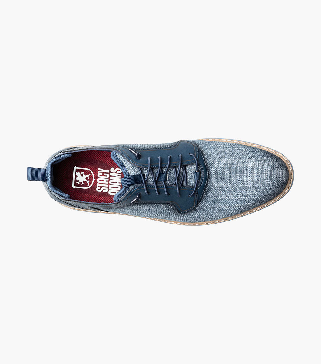 Stacy Adams SEBERT Plain Toe Elastic Lace Up Navy by Stacy Adams Shoes