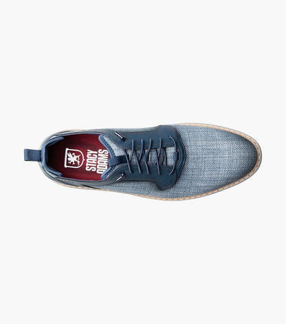 Stacy Adams SEBERT Plain Toe Elastic Lace Up Navy by Stacy Adams Shoes