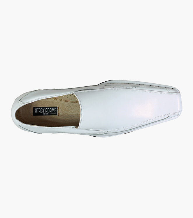 Stacy Adams TEMPLIN Bike Toe Loafer White by Stacy Adams Shoes