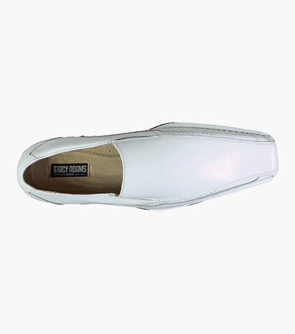 Stacy Adams TEMPLIN Bike Toe Loafer White by Stacy Adams Shoes