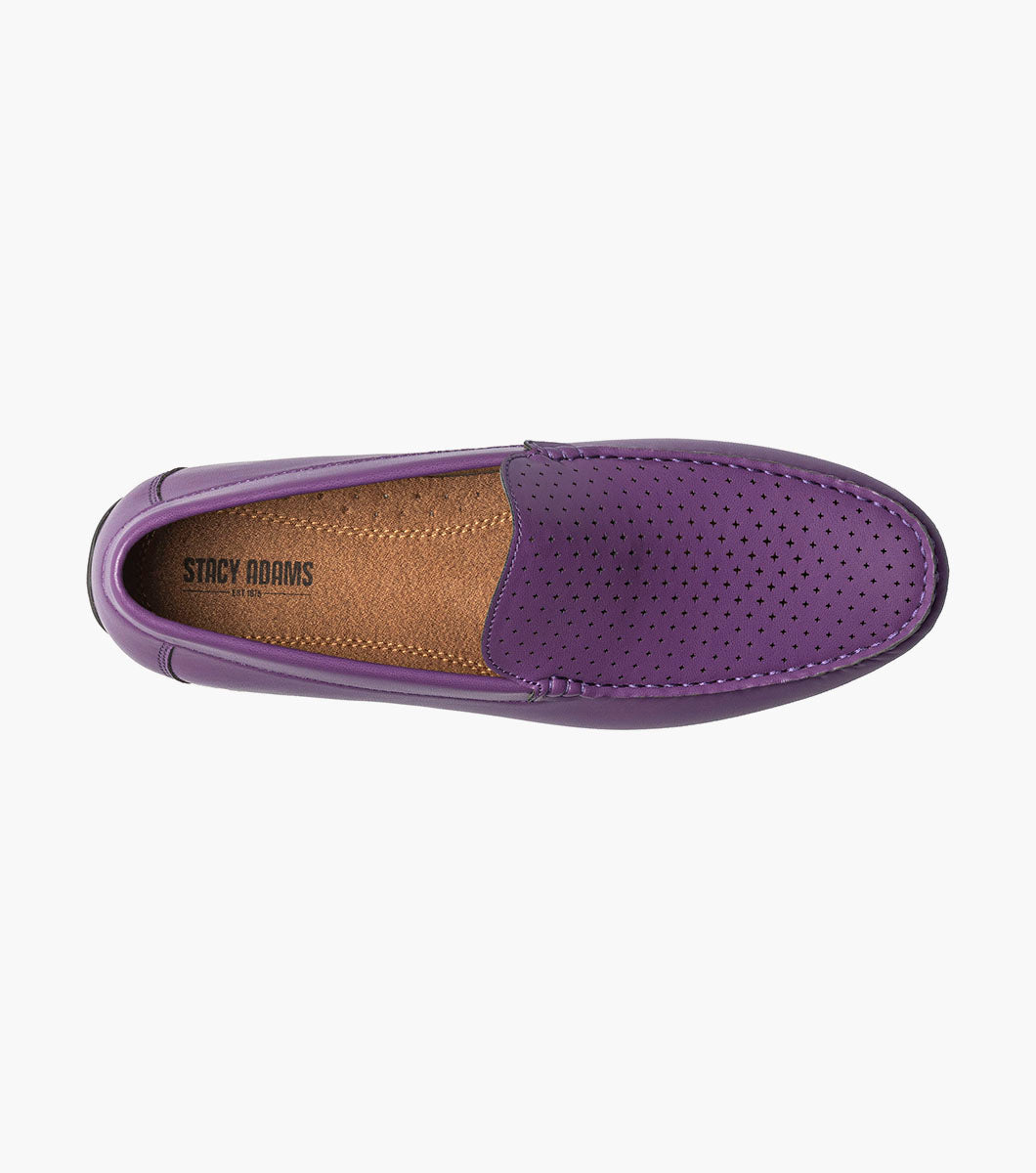 Stacy Adams CONROY Moc Toe Perf Slip On Purple by Stacy Adams Shoes