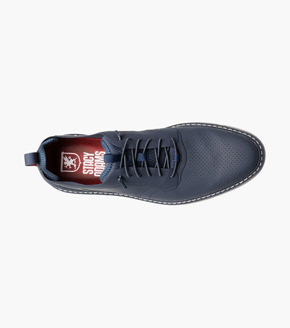 Stacy Adams SYNCHRO Plain Toe Elastic Lace Up Navy by Stacy Adams Shoes
