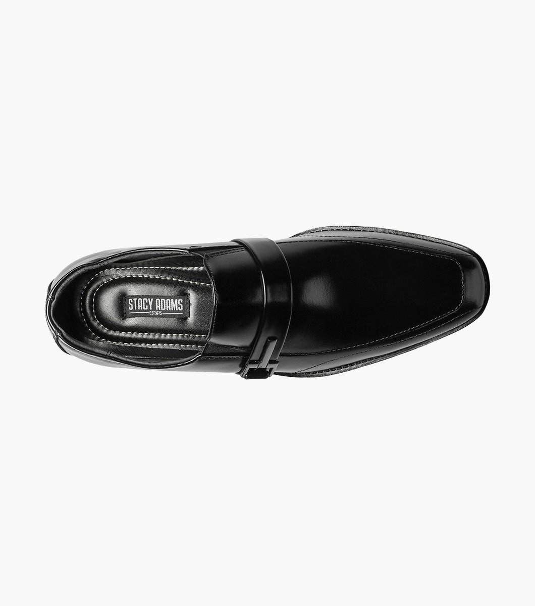 Stacy Adams ABRAM Moc Toe Bit Slip On Black by Stacy Adams Shoes