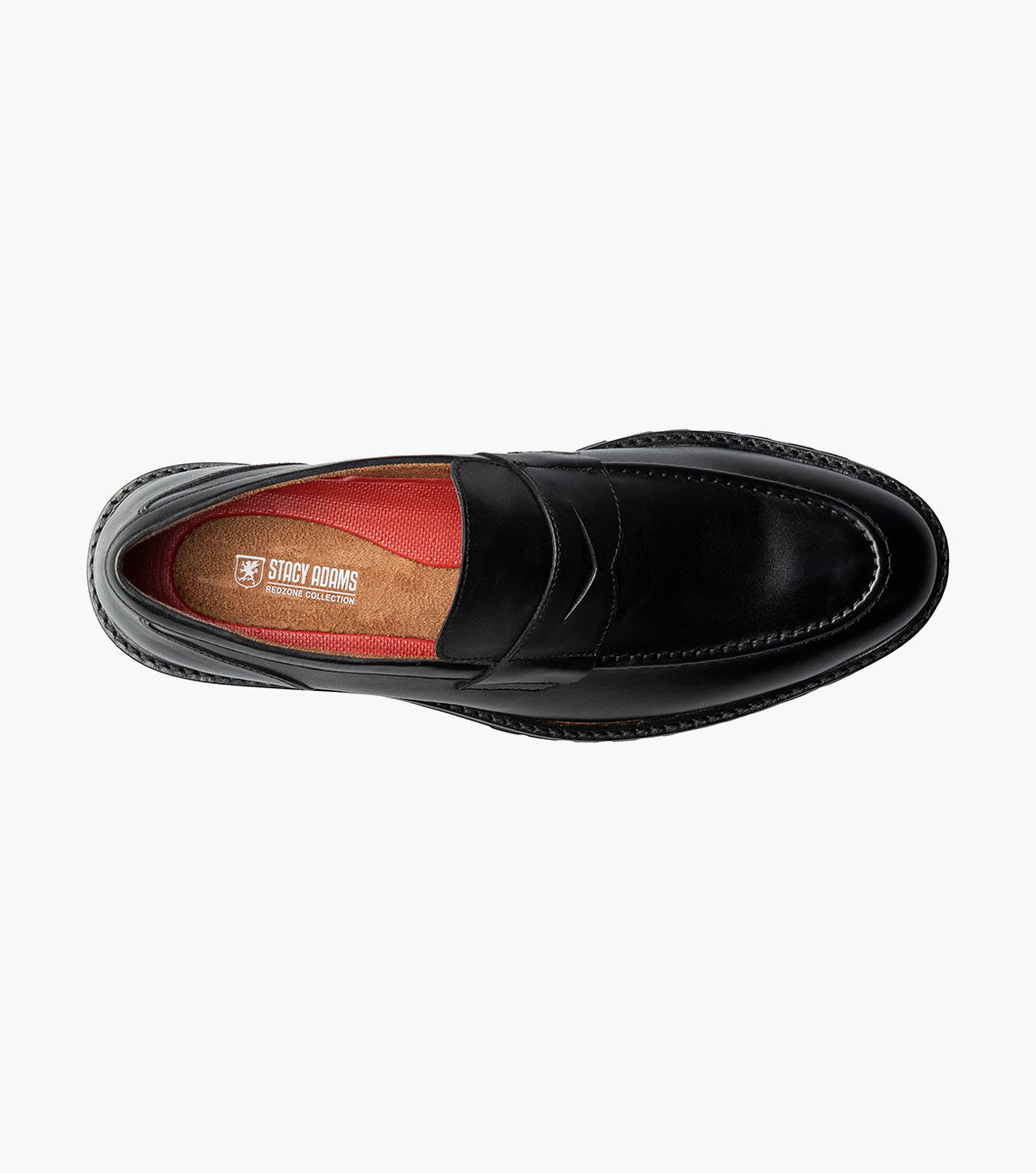 Stacy Adams HAYES Moc Toe Penny Slip On Black by Stacy Adams Shoes