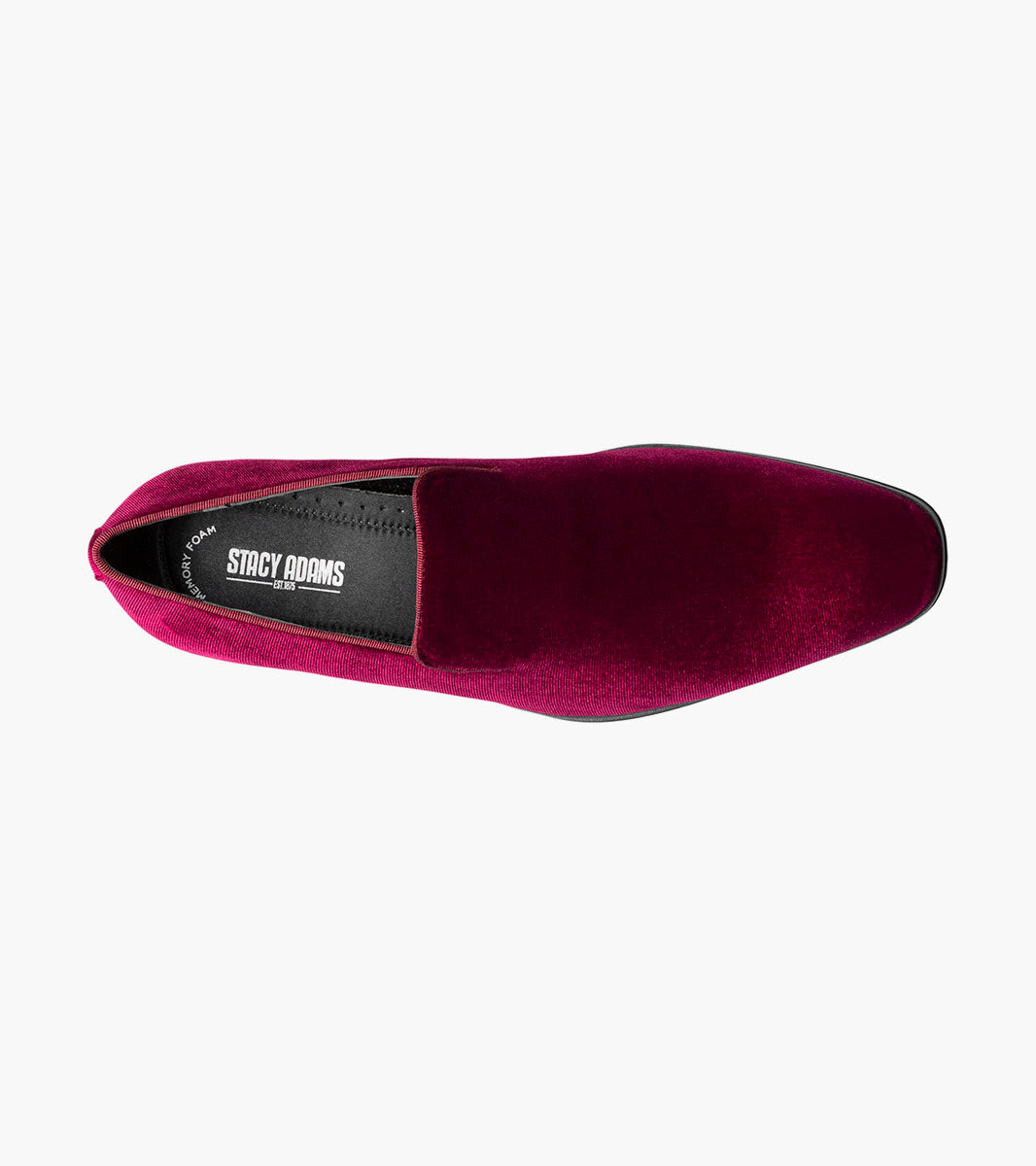 Stacy Adams SAVIAN Plain Toe Velour Slip On Cranberry by Stacy Adams Shoes