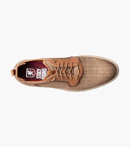 Stacy Adams SEBERT Plain Toe Elastic Lace Up Tan by Stacy Adams Shoes