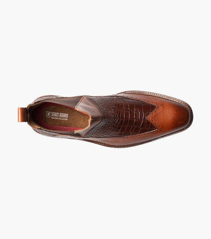 Stacy Adams GARZA Wingtip Chelsea Boot Cognac by Stacy Adams Shoes