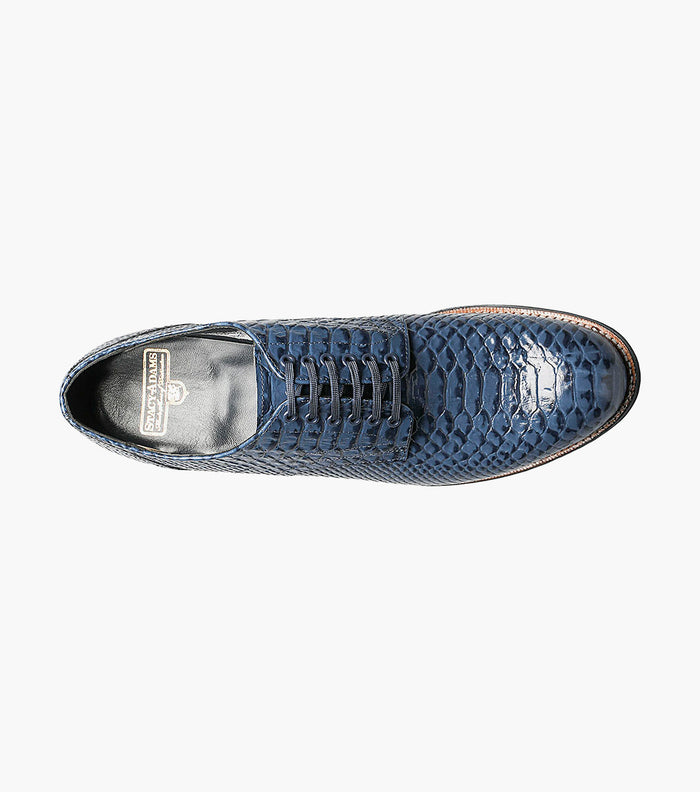 Stacy Adams MADISON Anaconda Plain Toe Oxford Blue by Stacy Adams Shoes