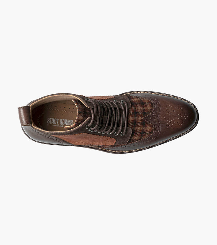 Stacy Adams FINNEGAN Wingtip Lace Up Boot Brown Multi by Stacy Adams Shoes