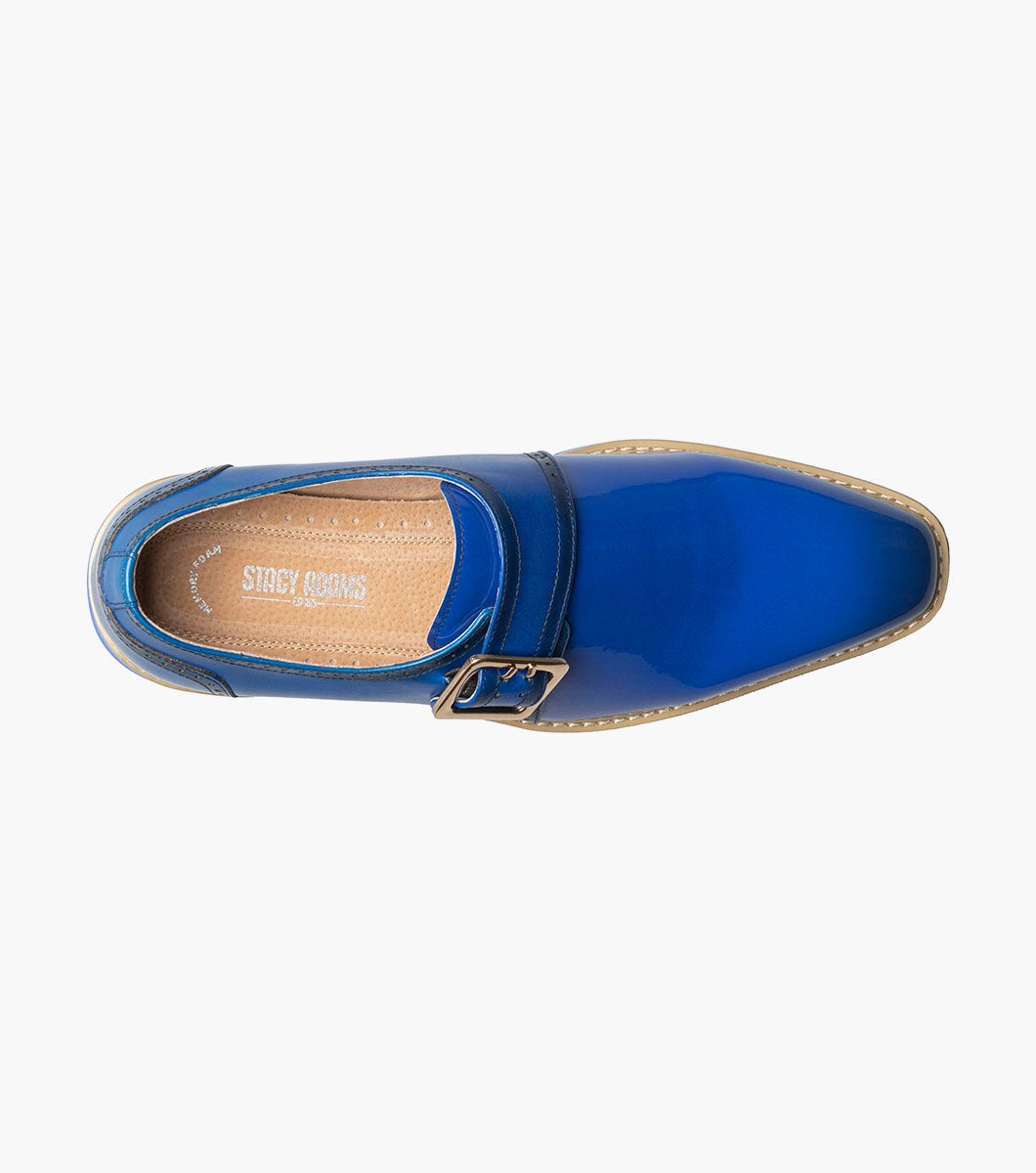 Stacy Adams BARTRAM Plain Toe Monk Strap Blue by Stacy Adams Shoes