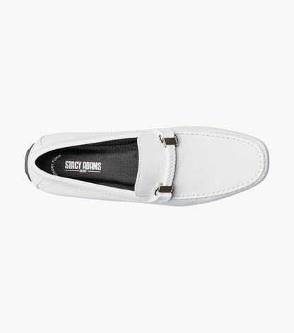 Stacy Adams SHERIDAN Moc Toe Bit Slip On White Patent by Stacy Adams Shoes