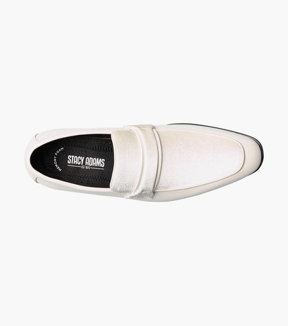 Stacy Adams SPRATLEY Moc Toe Saddle Slip On Ivory by Stacy Adams Shoes