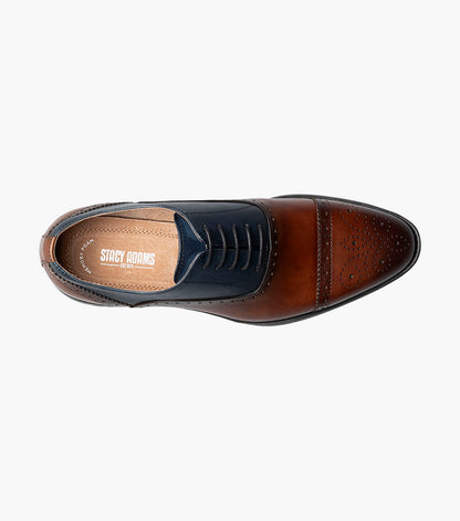 Stacy Adams REYNOLDS Cap Toe Oxford Brown and Navy by Stacy Adams Shoes