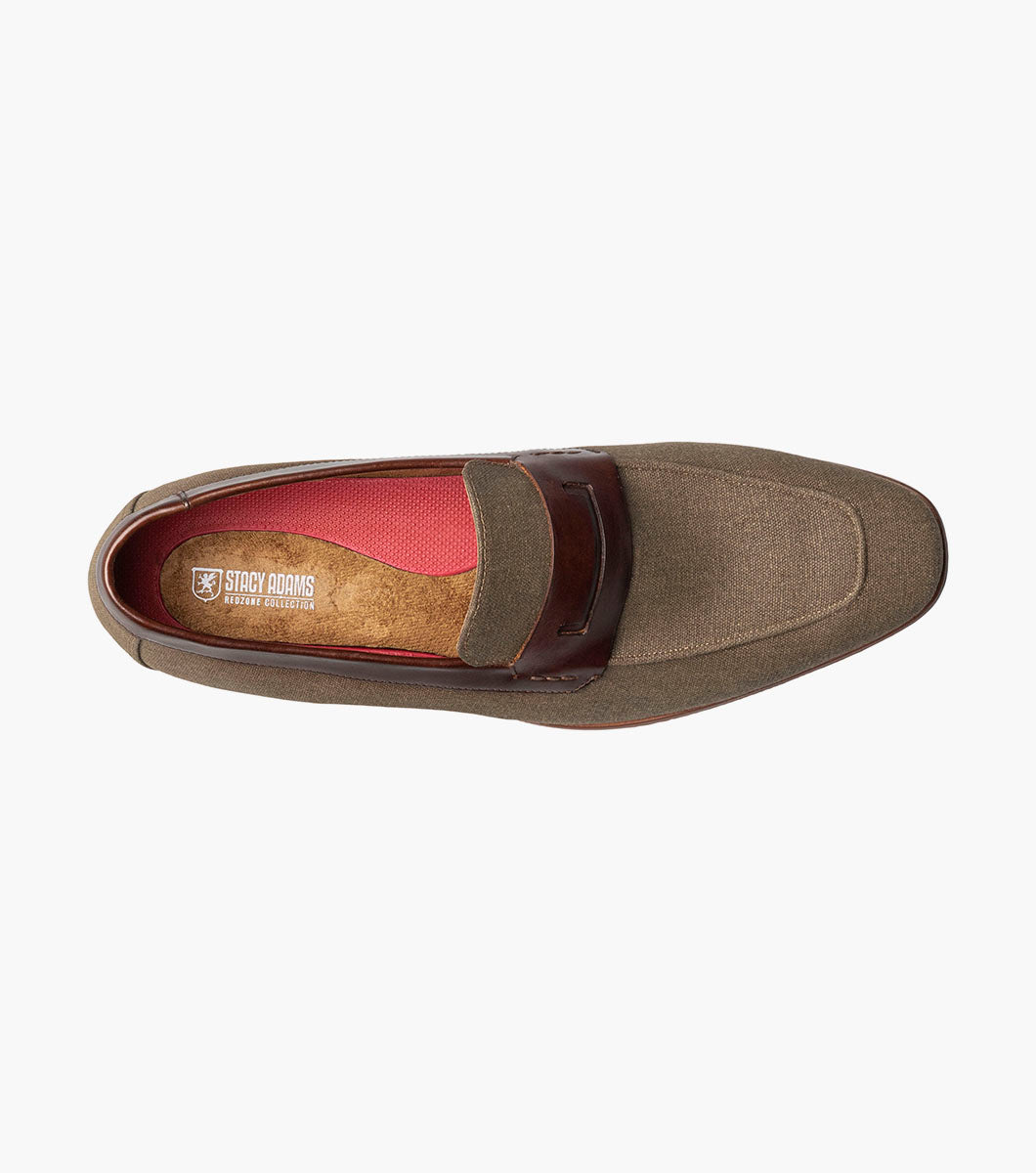 Stacy Adams GILL Moc Toe Saddle Slip On Mushroom Multi by Stacy Adams Shoes