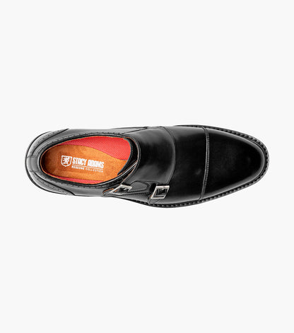 Stacy Adams BOSWELL Cap Toe Double Monk Strap Black by Stacy Adams Shoes