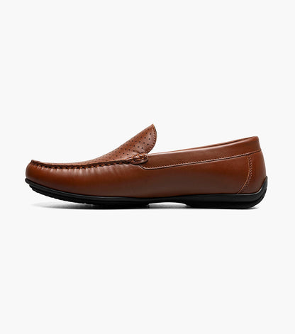 Stacy Adams CONROY Moc Toe Perf Slip On Cognac by Stacy Adams Shoes