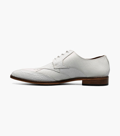 Stacy Adams TRISTANO Modified Bike Toe Oxford White by Stacy Adams Shoes