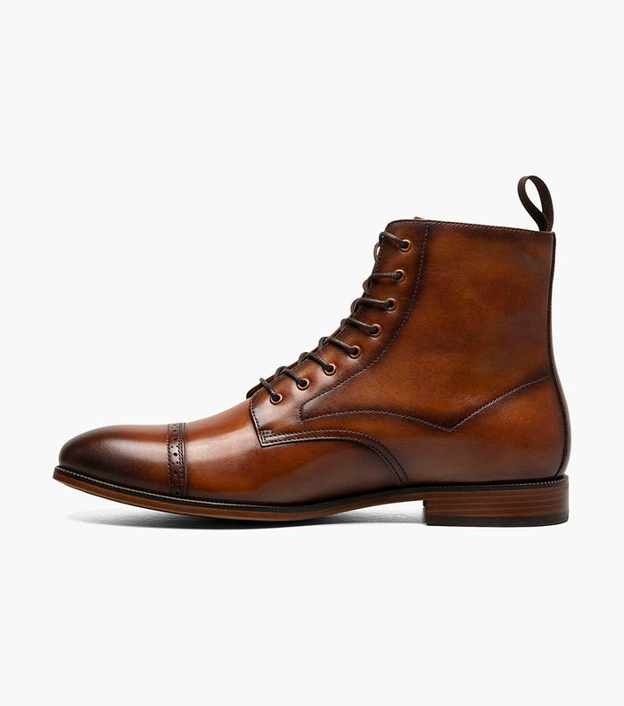 Stacy Adams HENRY Cap Toe Lace Up Boot Tan by Stacy Adams Shoes