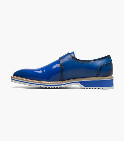 Stacy Adams BARTRAM Plain Toe Monk Strap Blue by Stacy Adams Shoes