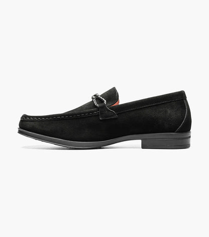Stacy Adams NEVILLE Moc Toe Bit Slip On Black Suede by Stacy Adams Shoes