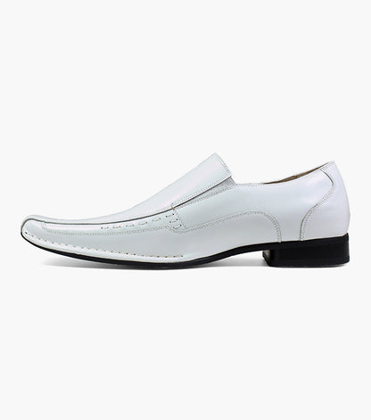 Stacy Adams TEMPLIN Bike Toe Loafer White by Stacy Adams Shoes