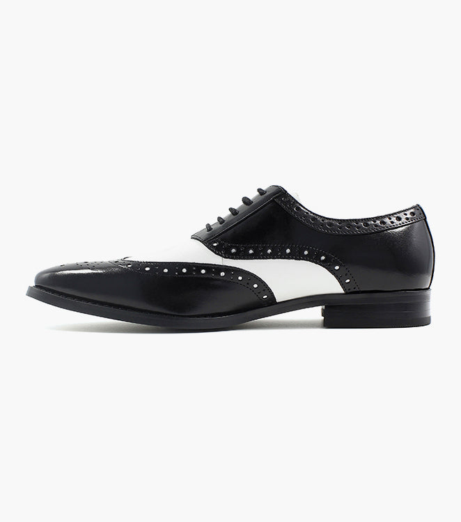 Stacy Adams TINSLEY Wingtip Oxford Black w/White by Stacy Adams Shoes