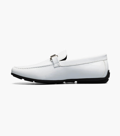Stacy Adams SHERIDAN Moc Toe Bit Slip On White Patent by Stacy Adams Shoes