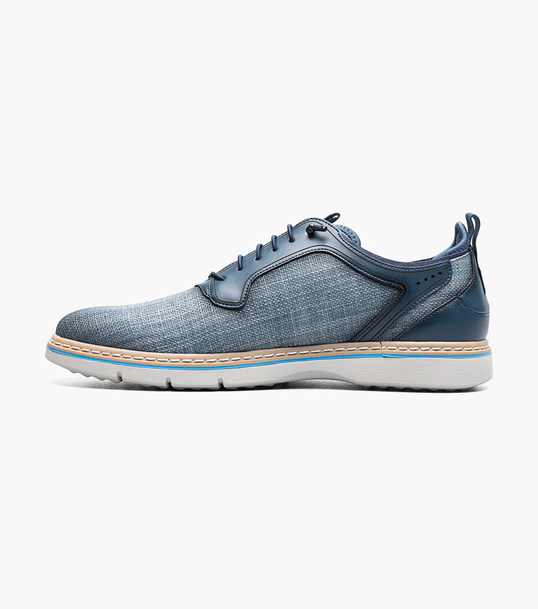 Stacy Adams SEBERT Plain Toe Elastic Lace Up Navy by Stacy Adams Shoes