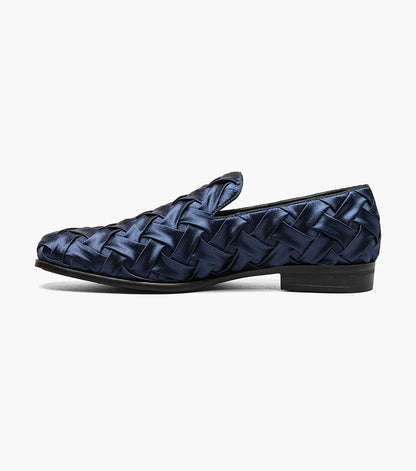 Stacy Adams SAVOIR Plain Toe Satin Slip On Navy by Stacy Adams Shoes