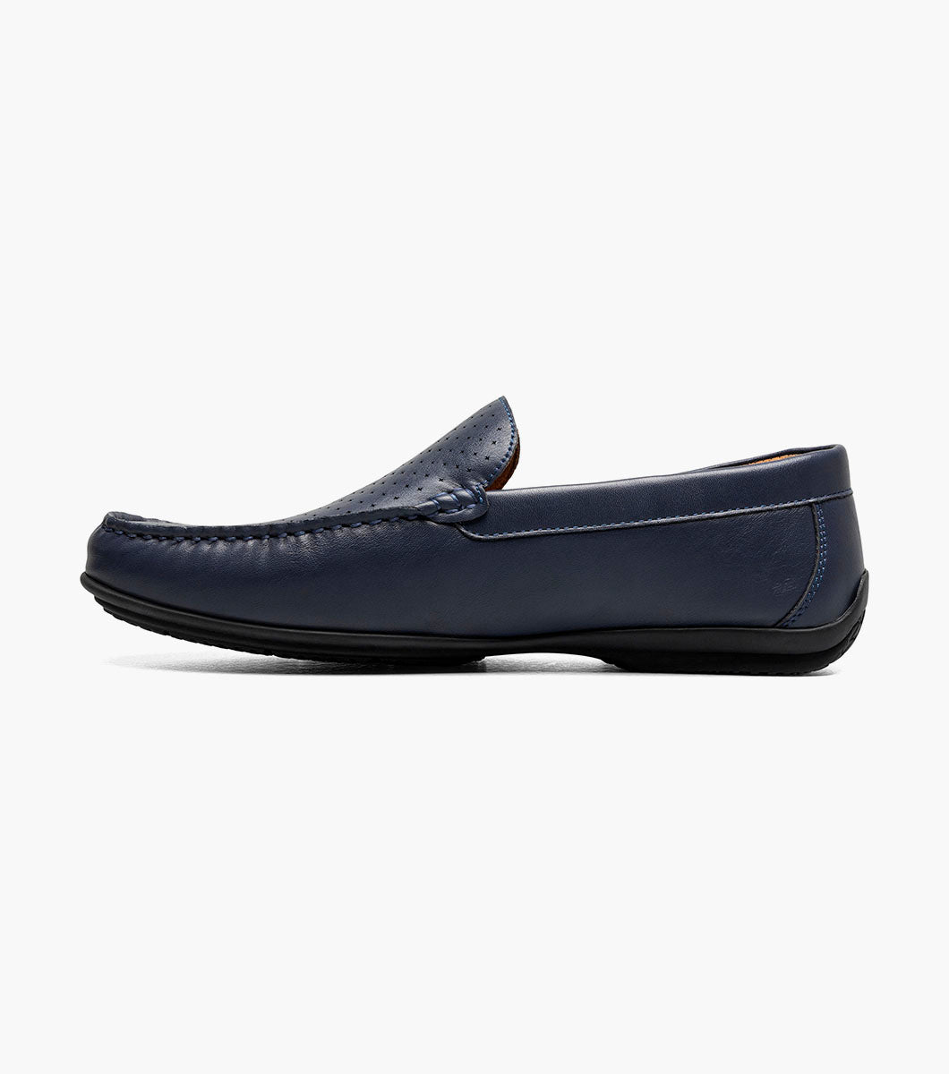 Stacy Adams CONROY Moc Toe Perf Slip On Navy by Stacy Adams Shoes