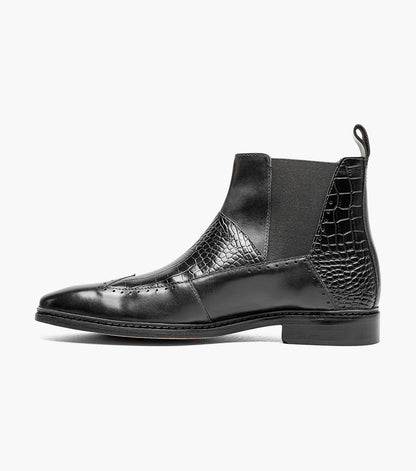 Stacy Adams GARZA Wingtip Chelsea Boot Black by Stacy Adams Shoes