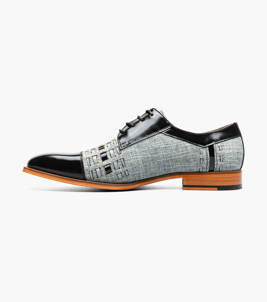Stacy Adams HALSTEAD Cap Toe Oxford Black/Gray by Stacy Adams Shoes