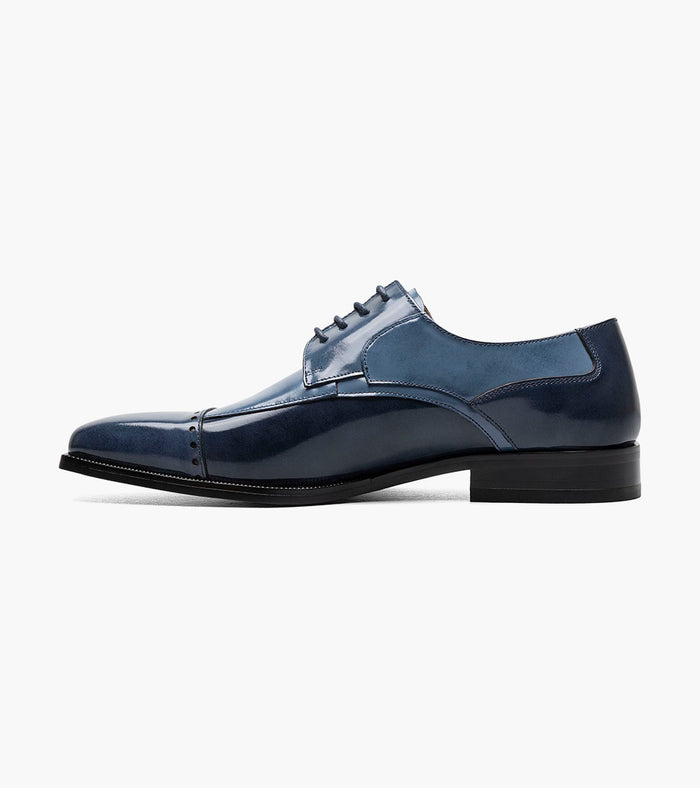 Stacy Adams PLAZA Modified Cap Toe Oxford Blue Multi by Stacy Adams Shoes