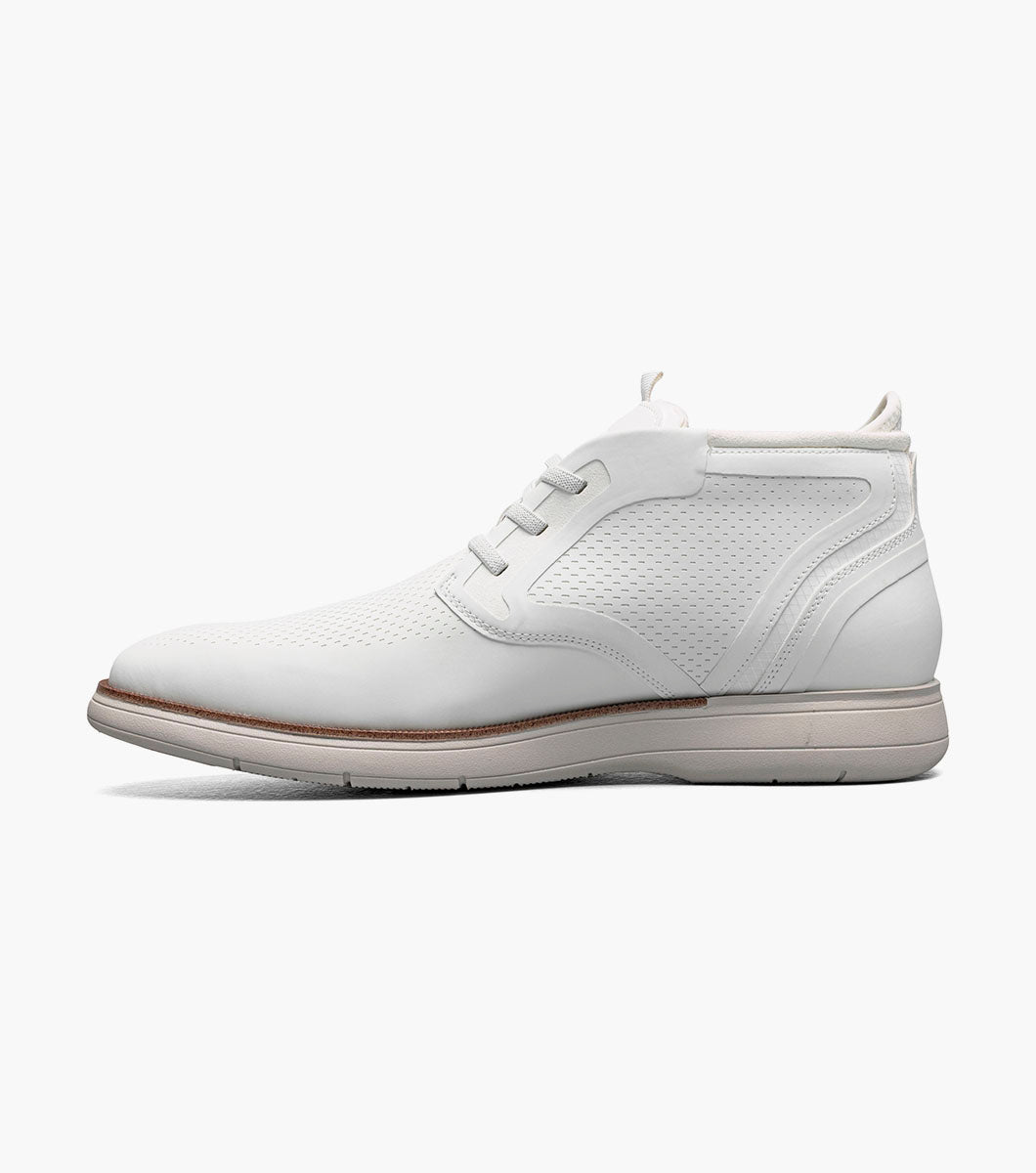 Stacy Adams EASTMONT Plain Toe Elastic Lace Chukka Boot White by Stacy Adams Shoes