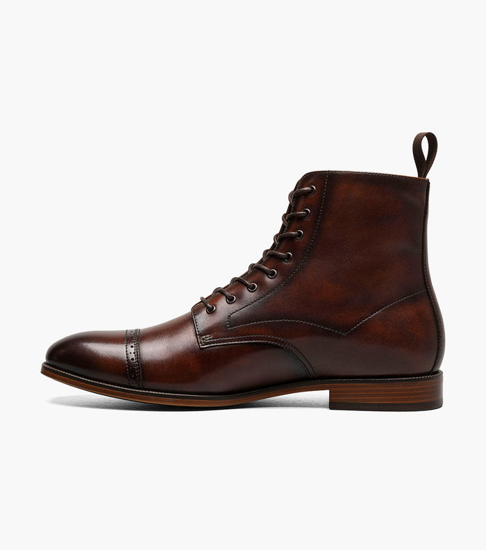 Stacy Adams HENRY Cap Toe Lace Up Boot Brown by Stacy Adams Shoes