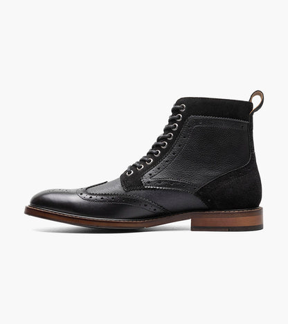 Stacy Adams FINNEGAN Wingtip Lace Up Boot Black Multi by Stacy Adams Shoes