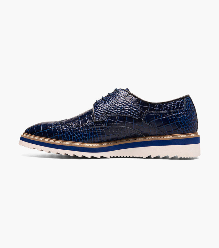 Stacy Adams ALARIO Wingtip Oxford Blue by Stacy Adams Shoes